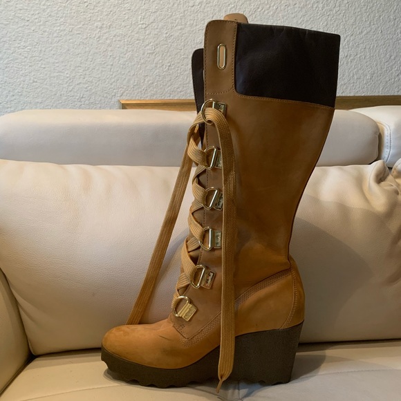 steve madden brown leather wedges